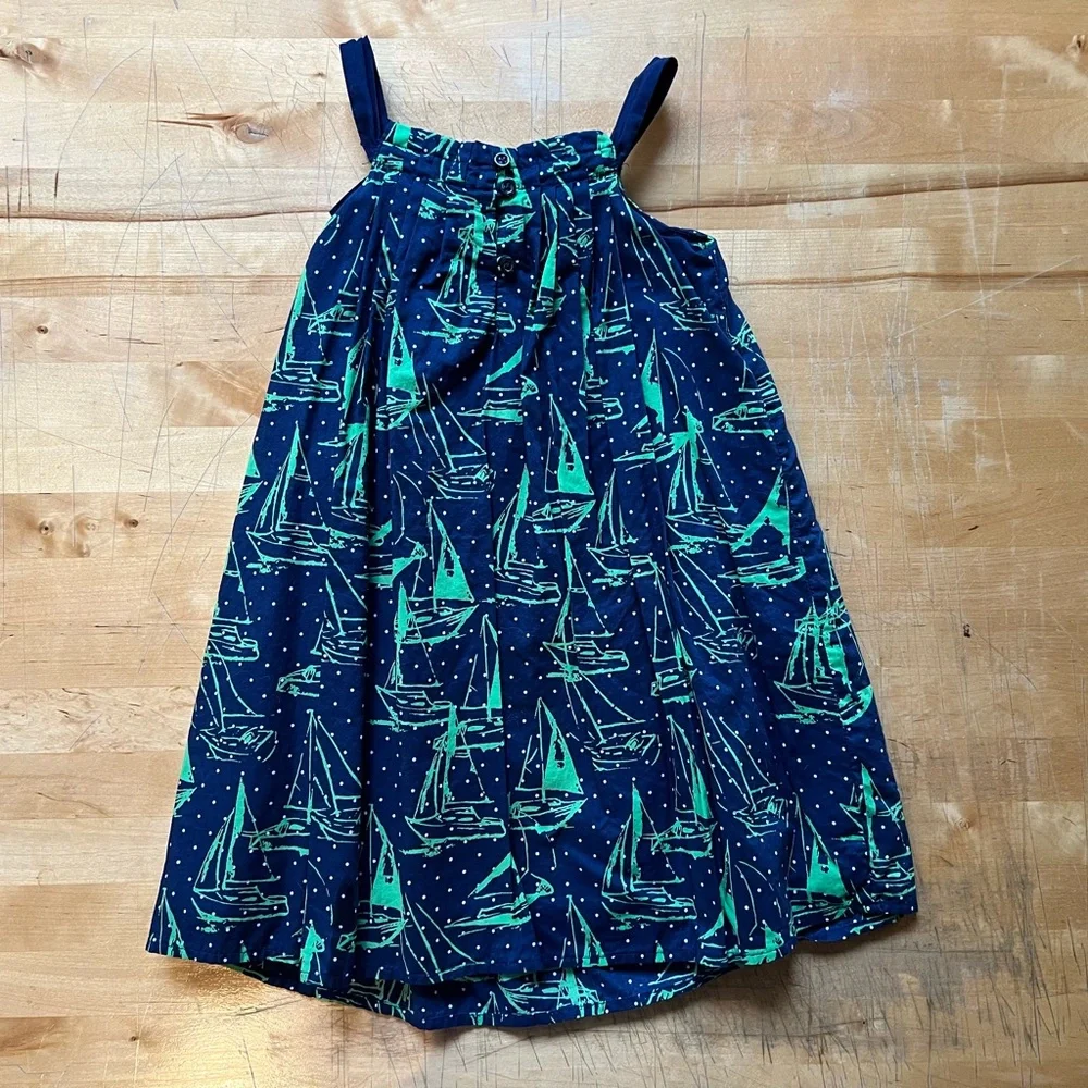 Baby Gap Navy and Green Sailboat Dress